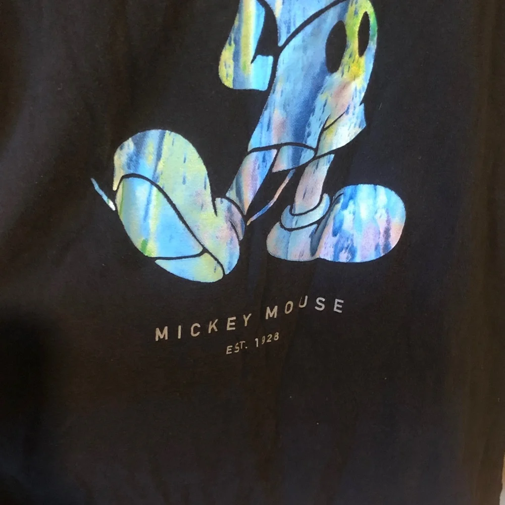 Disney Black Long Sleeve Tee with Multicolor Mickey